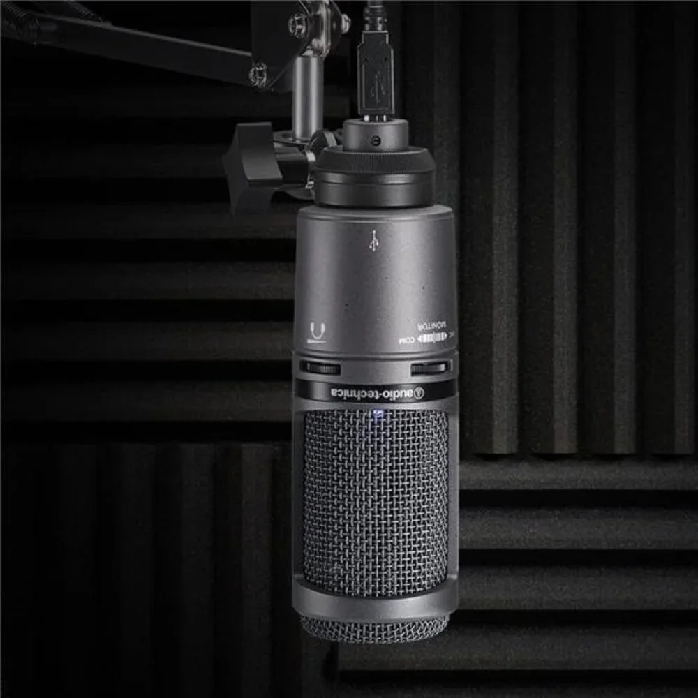 AT2020USB+Cardioid Condenser USB Microphone,With Built-In Headphone Jack &Volume